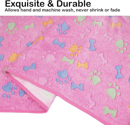 Dono 1 Pack 6 Dog Blankets, Soft Fluffy Fleece Pet Blanket Warm Sleep Mat Paw - Image 4