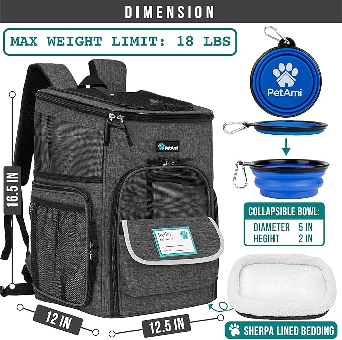 PetAmi Dog Backpack Carrier, Airline Approved Cat Backpacks - Image 6