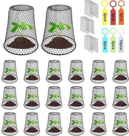 20 Pcs 6.8"×7.4" Seedling Plant Protectors from Animals, Chicken Wire Plant by Doksving