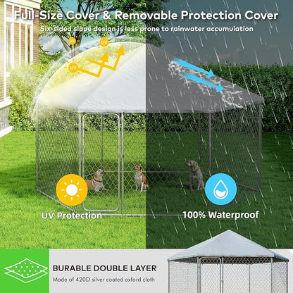12x12 Outdoor Dog Kennel Outside Heavy Duty Dog Enclosure - Image 4