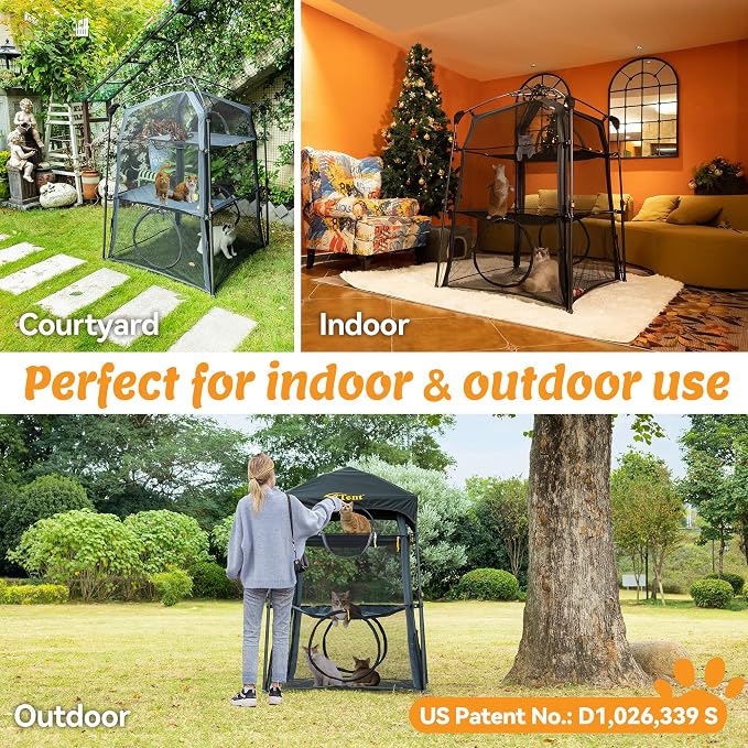 Instant 3-Tier Cat Catio Tent - Image 4