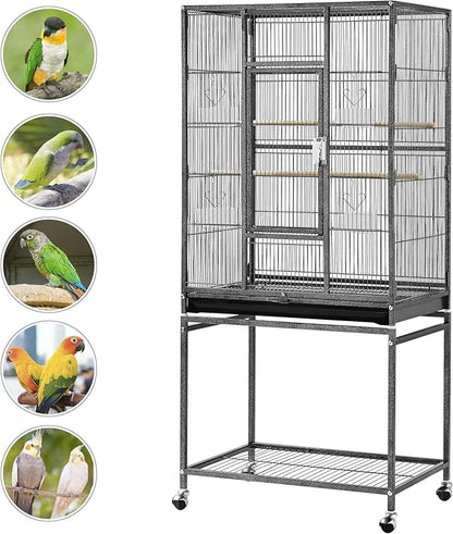 Yaheetech 54-inch Wrought Iron Standing Large Parrot Parakeet Flight Bird Cage - Image 5