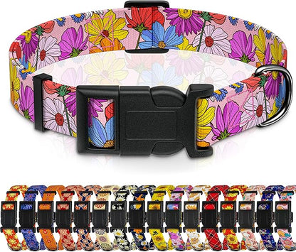 Dog Collar, Adjustable Soft Floral Pet Collar by Seyezo