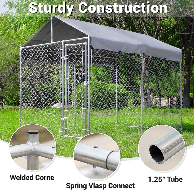 HITTITE Extra Large Outdoor Dog Kennel, Anti-Rust Dog Kennel Outside - Image 3