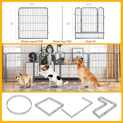 Dog Playpen, 32/40/45 Inch Height in Heavy Duty, Folding Indoor Outdoor - Image 5