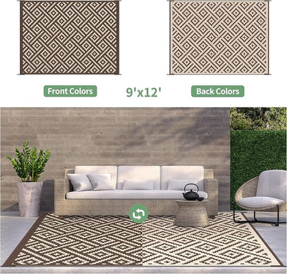 GENIMO Outdoor Rug for Patio Clearance, Reversible Plastic Straw Rugs for RV - Image 4