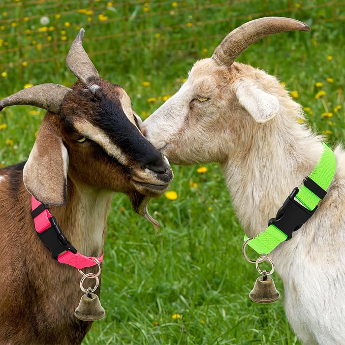 3 Pack Goat Collars with Bells, Adjustable Pet Collar & Anti-Lost Loud Bronze - Image 5