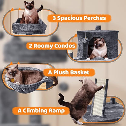Yaheetech | 68.5in Cat Tree | for Large Cats | Multi-Level Cat Tower - Image 4