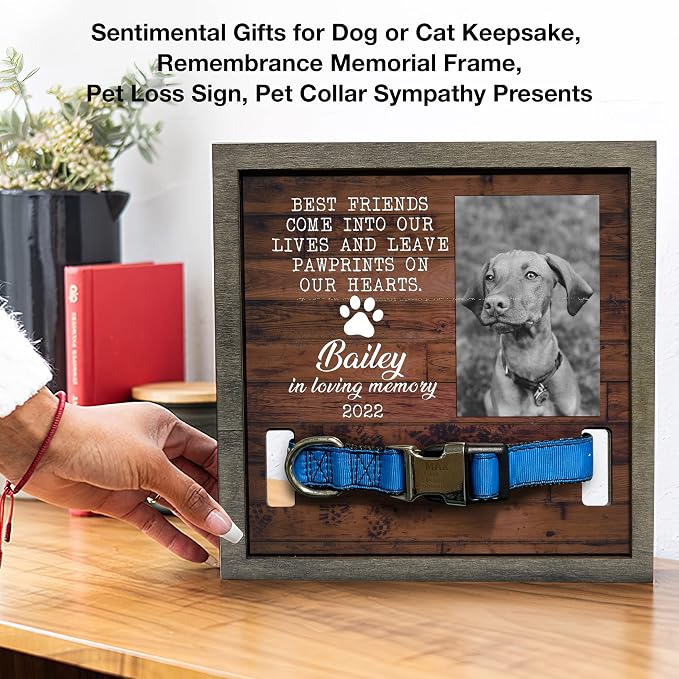 Personalized Dog Collar Frame Memorial Pet Loss Sign Dog & Cat Lover Ever Gifts - Image 7