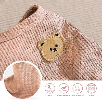 Waffle Knit Cat & Dog T Shirt for Small Dogs, Stretchable Puppy Shirt for - Image 3