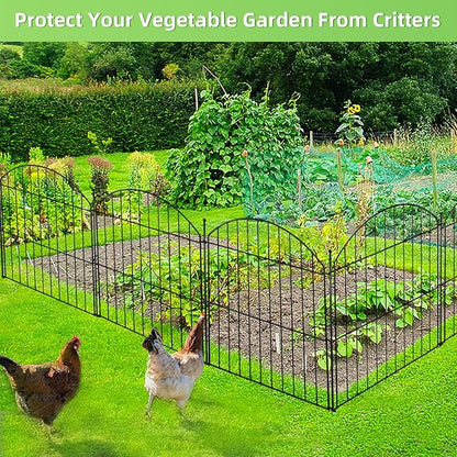 Decorative Garden Fence 24in x10ft, 5 Pack No Dig Fence Animal Barrier - Image 6