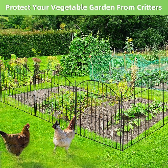 Decorative Garden Fence 24in x10ft, 5 Pack No Dig Fence Animal Barrier - Image 6