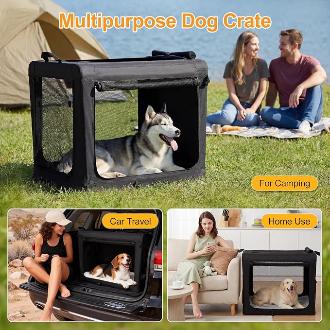 Dog Travel Crate 24 Inch, Portable Soft-Sided Travel Carriers - Image 7