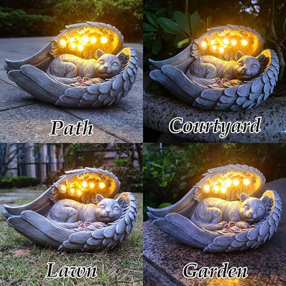 Solar Cat Garden Statues Outdoor Décor-Cat Figurines Solar LED Light Lawn - Image 6