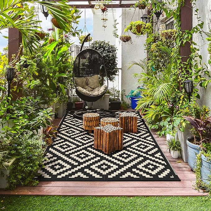 GENIMO Outdoor Rug for Patio Clearance, Reversible Plastic Camping Rugs - Image 3