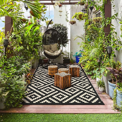GENIMO 5x8 Outdoor Rug Waterproof, Reversible Mats, Area Rug, Plastic Outside - Image 3