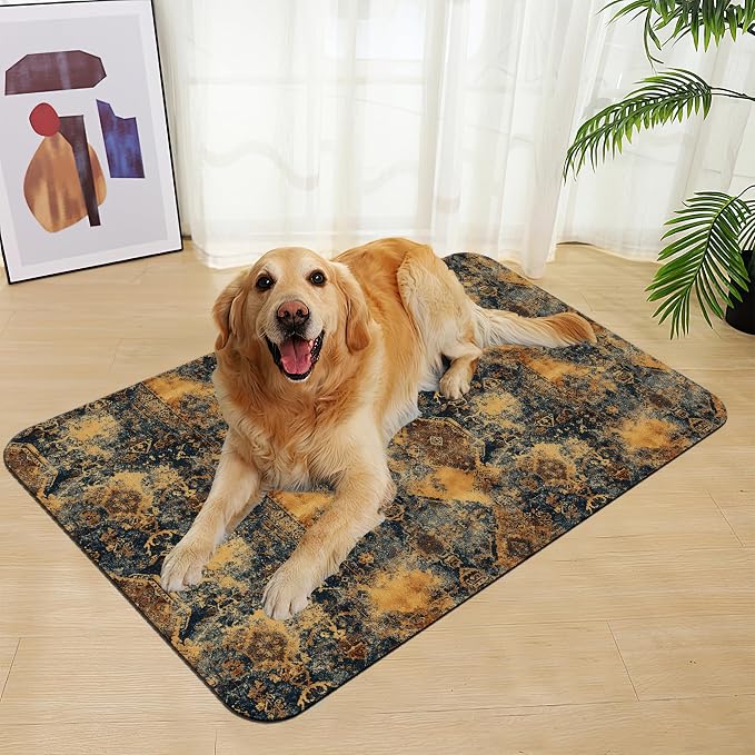 Grunge Boho Pet Feeding Mat for Floors–Christmas Stocking Absorbent Quick Dry - Image 7