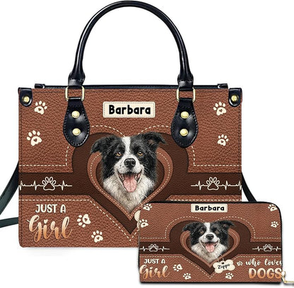 Personalized Pet Mom Leather Handbag – Custom Name Dog Cat Photo Purse by Encycom