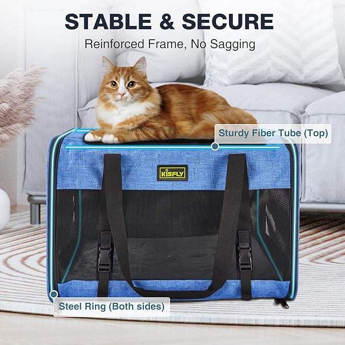 Dog Carriers for Small Dogs, Large Cat & Bunny, Foldable Soft-Sided Pet Travel - Image 4