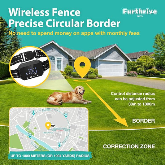Furthrive GPS Dog Collar, Wireless Dog Fence 100–3280 ft Circular Boundary - Image 2
