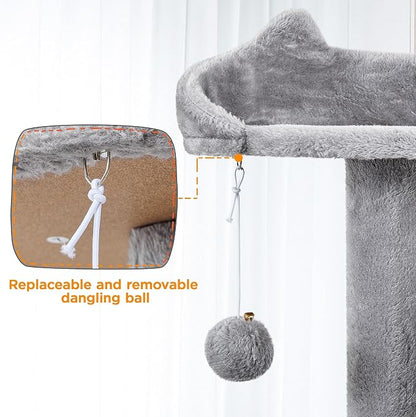 Yaheetech Tall Cat Tree, 80in Multi-Level Cat Tower - Image 9