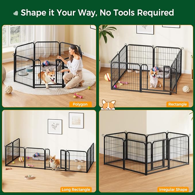 Yaheetech Dog Playpen Outdoor, 24 inch 24 Panels Dog Pen Indoor Heavy Duty - Image 4