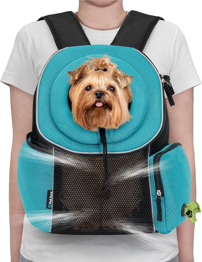 PetAmi Front Carrier Backpack, Ventilated Adjustable Pet Chest Carrier by PetAmi
