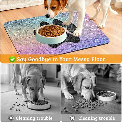 Pet Feeding Mat, Dog Paw Absorbent Dog Cat Food Mat Dog Mat - Image 4