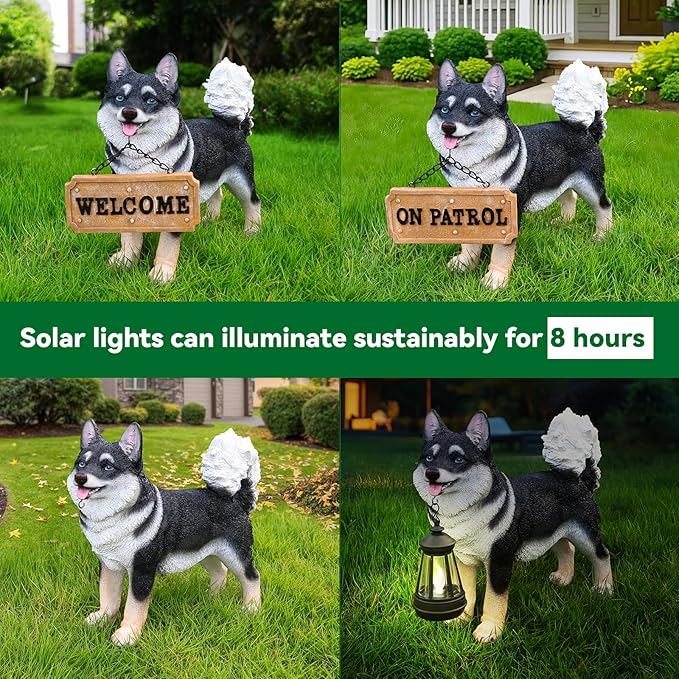 Akita Statue Outdoor Decorations – Outdoor Dog Statue Standing Black Akita - Image 7