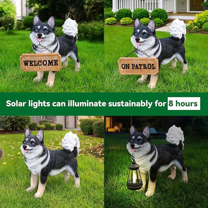Akita Statue Outdoor Decorations – Outdoor Dog Statue Standing Black Akita - Image 7