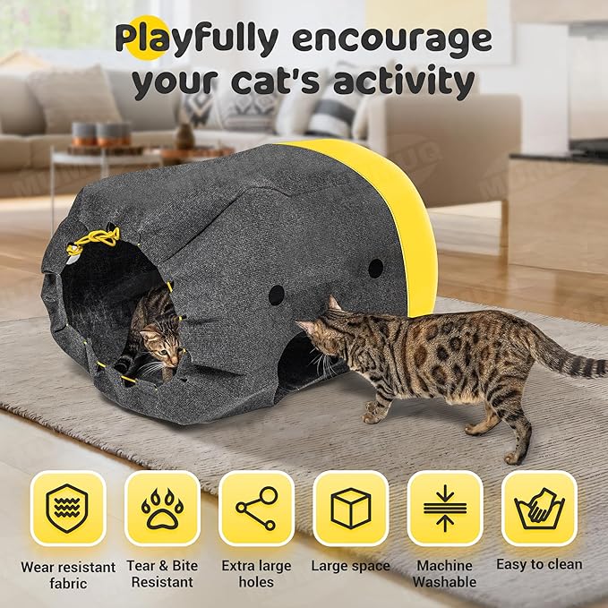 Cat Play Bag Collapsible Cat Activity Center Mat Play Rug Cats Activity - Image 3
