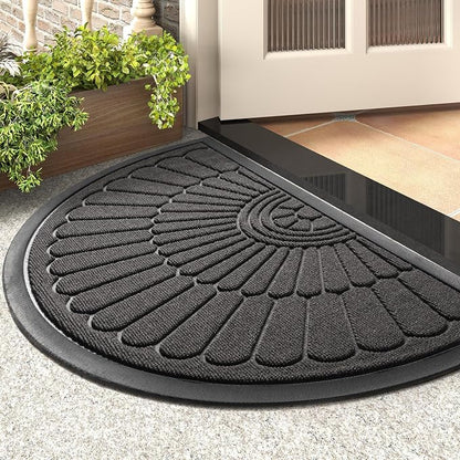tchdio Door Mat Outdoor Indoor Entrance Doormat-Semicircular Durable Rubber Non by Tchdio