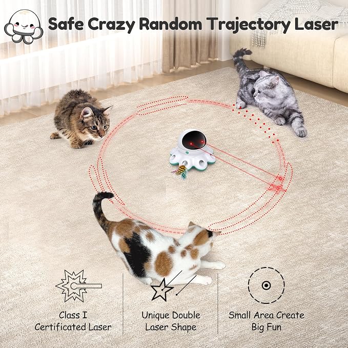 ORSDA Cat Laser Toy, 2-in-1 Interactive Automatic Motion Activated Moving 8 - Image 3