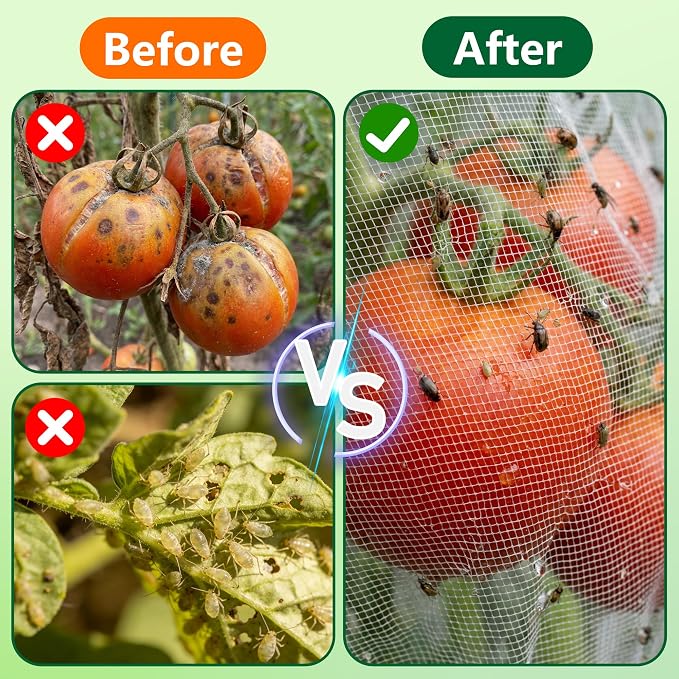 2 Pcs Garden Bird Netting for Round Plant Cage, Tomato Trellis Insect Bird - Image 4