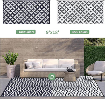 GENIMO Outdoor Rug for Patio Clearance, Reversible Plastic Straw Rugs for RV - Image 4