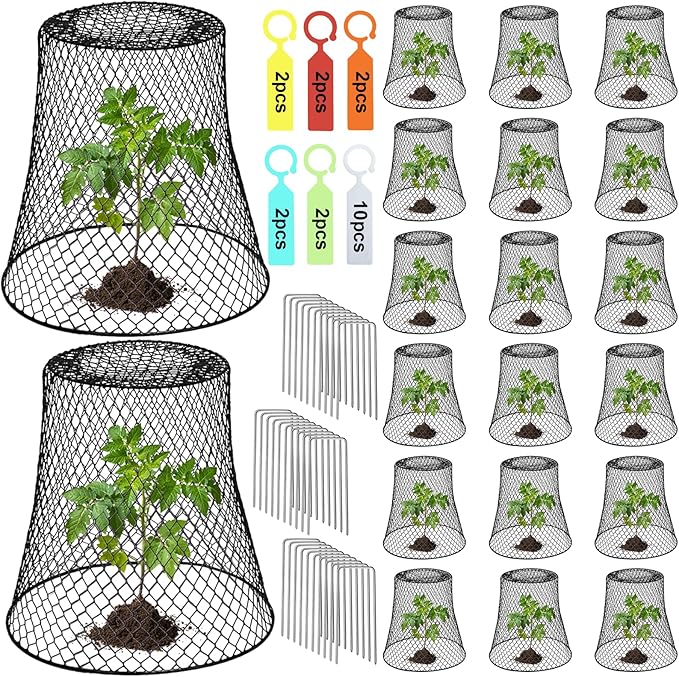 20 Pcs 9"×9" Chicken Wire Plant Protectors from Animals, Plant Cage Garden by Doksving