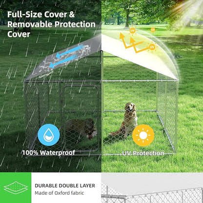 7.8'x7.8' Large Outdoor Dog Kennel, Heavy Duty Dog Enclosure - Image 4