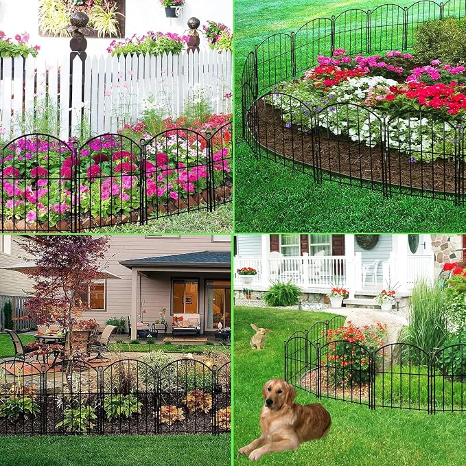 Decorative Garden Fence 17in x30ft, 30 Pack Rustproof Metal No Dig Fence Animal - Image 9