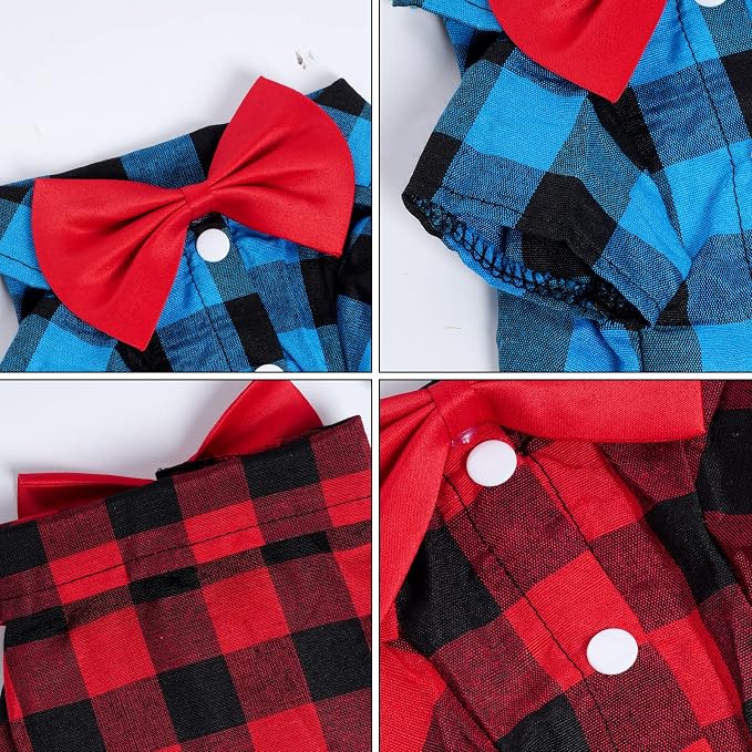 Tongcloud 3 Pack Plaid Puppy Cat Shirt - Image 2