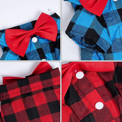 Tongcloud 3 Pack Plaid Puppy Cat Shirt - Image 2