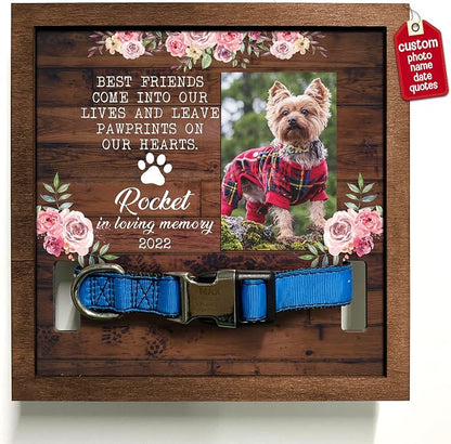 Customized Pet Memorial Frame Wood Dog in Picture Deceased Pet Personalized Dog by Bfigift