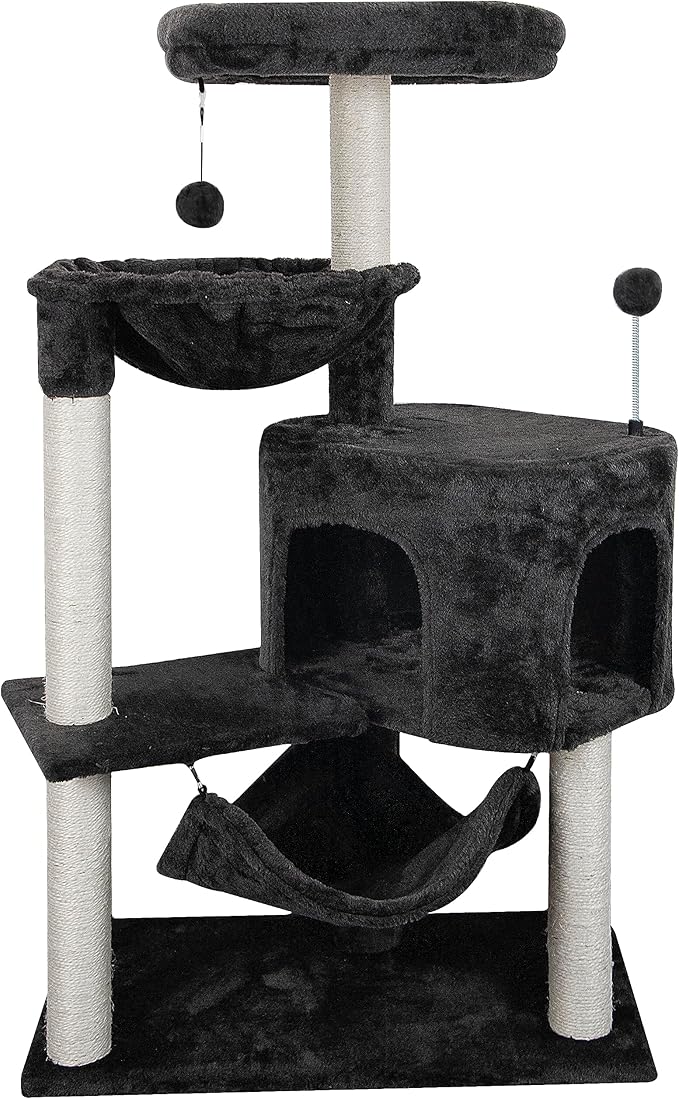 YUNIQUE Cat Tree with Cat Condo and Big Hammock by YUNIQUE
