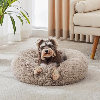Calming Dog Bed & Cat Bed, Anti-Anxiety Donut Cuddler Warming Cozy Soft Round - Image 2