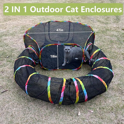 Outdoor Cat Enclosures, Cat Playground Portable Mesh Tent, Outside Circle - Image 5