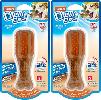 Hartz Chew ‘n Clean Chew Toy and Treat in One Chicken Flavored Drumstick Dog Toy by Hartz