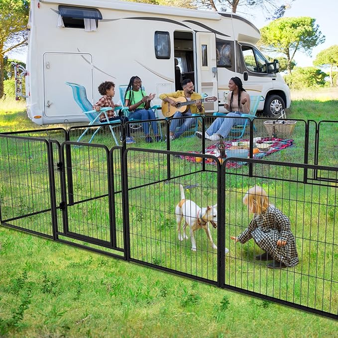 Dog Playpen Outdoor Extra Wide 12 Piece Panels Heavy Duty Dog Fence 32" Height - Image 5
