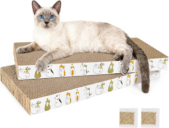 PatiencET 2 Pack Cardboard Cat Scratcher Pad by patiencET