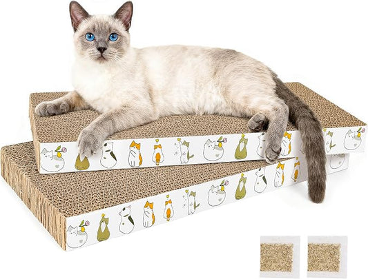 PatiencET 2 Pack Cardboard Cat Scratcher Pad by patiencET