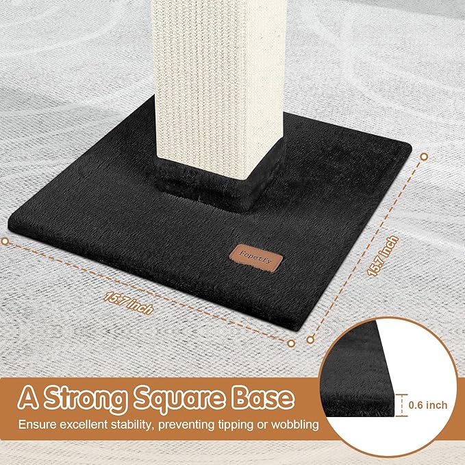 Cat Scratching Post 33 inch for Indoor Cats, High Cat Scratch Post Black - Image 5