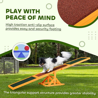 PawHut Wooden Dog Agility Seesaw - Image 4
